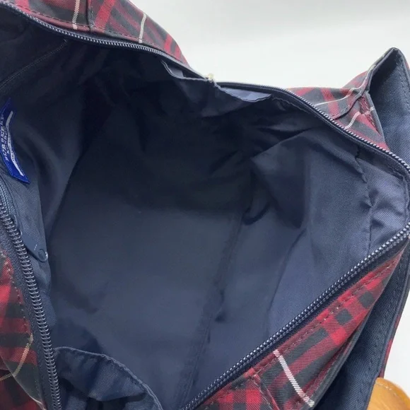 Auth Burberry Nova Check Blue Label Canvas Leather Black Red Handbag - Picture 16 of 16